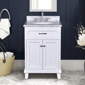 Dreamwerks 30" W x 22.4" D x 35" H White Vanity With Solid Wood & Carrara Marble Top - Image 15