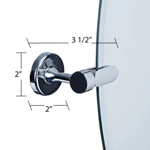 Dreamwerks 21'' W x 24''H Chrome Oval Frameless Bathroom Pivot Mirror - Image 15