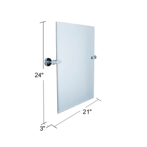 Dreamwerks 21'' W x 24'' H Brushed Nickel Rectangular Frameless Bathroom Pivot Mirror - Image 4