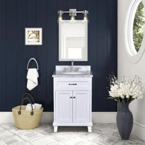 Dreamwerks 30" W x 22.4" D x 35" H White Vanity With Solid Wood & Carrara Marble Top - Image 16