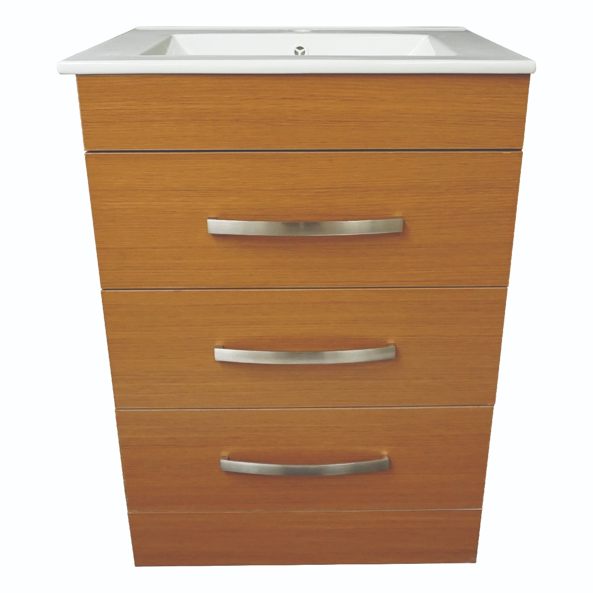 Dreamwerks 24" W x 18" D x 33" H Geneva Vanity In Light Walnut With Ceramic Top-545