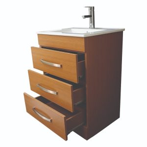 Dreamwerks 24" W x 18" D x 33" H Geneva Vanity In Light Walnut With Ceramic Top-543