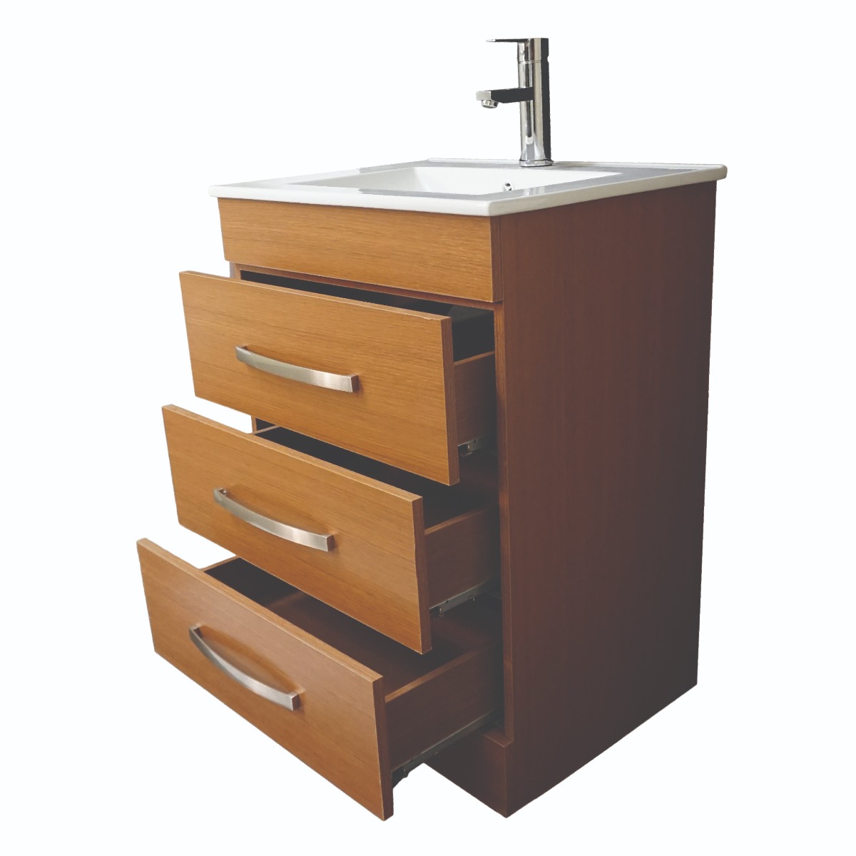 Dreamwerks 24" W x 18" D x 33" H Geneva Vanity In Light Walnut With Ceramic Top-543