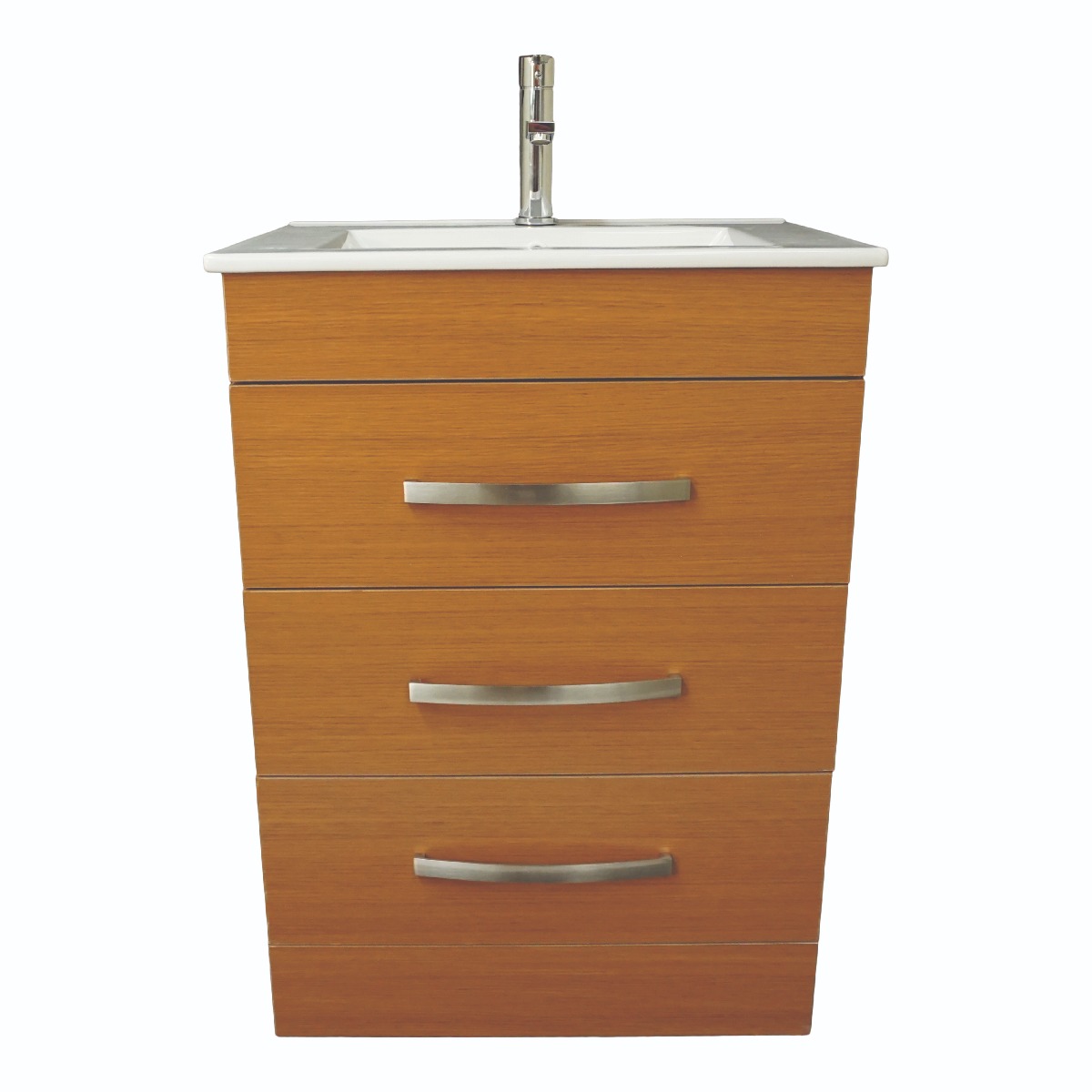 Dreamwerks 24" W x 18" D x 33" H Geneva Vanity In Light Walnut With Ceramic Top-542