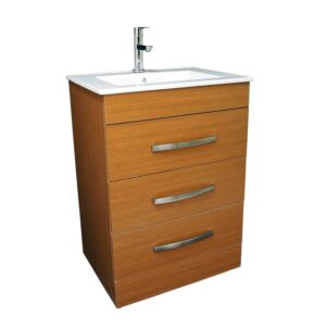 Dreamwerks 24" W x 18" D x 33" H Geneva Vanity In Light Walnut With Ceramic Top - Image 8