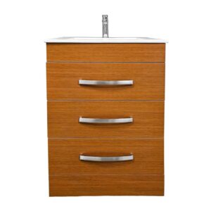 Dreamwerks 24" W x 18" D x 33" H Geneva Vanity In Light Walnut With Ceramic Top - Image 9