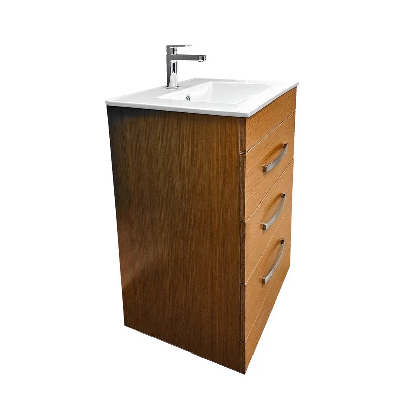 Dreamwerks 24" W x 18" D x 33" H Geneva Vanity In Light Walnut With Ceramic Top - Image 11