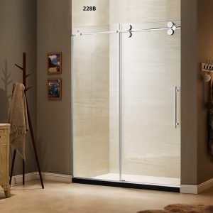 Dreamwerks 60 in. x 79 in. Frameless Stainless Steel Sliding Shower Door in Chrome with Clear Glass-0
