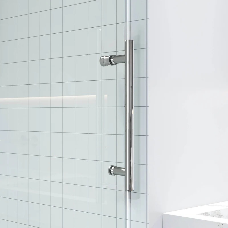 60 in. x 79 in. Bypass Semi-Frameless Corner Shower Door with Clear Glass - Image 5