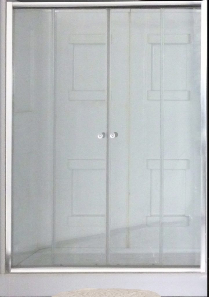 Dreamwerks 60 in. x 32 in. x 78 in. 3-piece Clepsydra Shape Shower Wall Kit with 6 mm Thick Glass Doors-0