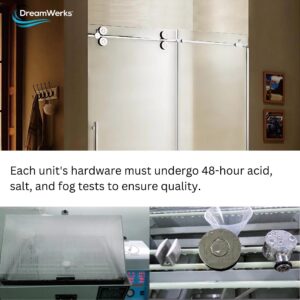 Dreamwerks 60 in. W x 79 in. H Sliding Frameless Shower Door in Stainless Steel with Clear Glass - Image 10