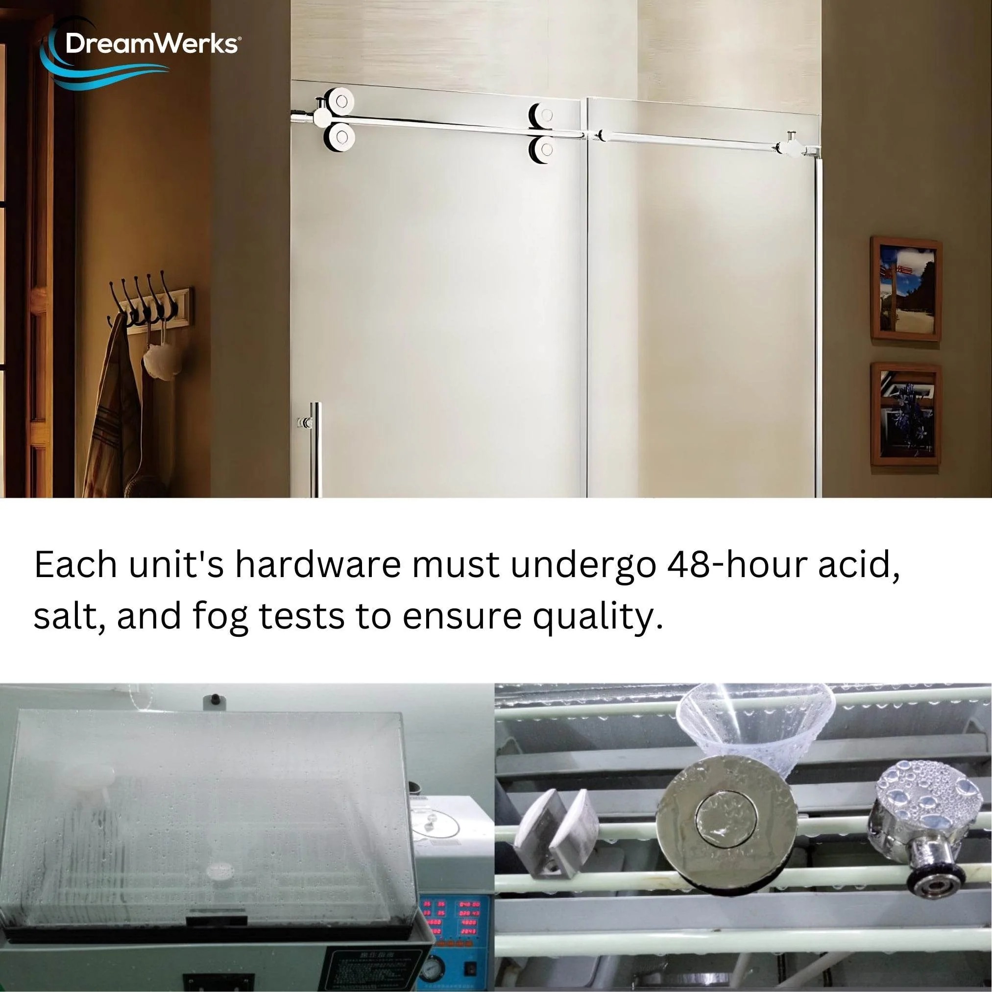 Dreamwerks 60 in. W x 79 in. H Sliding Frameless Shower Door in Stainless Steel with Clear Glass - Image 10