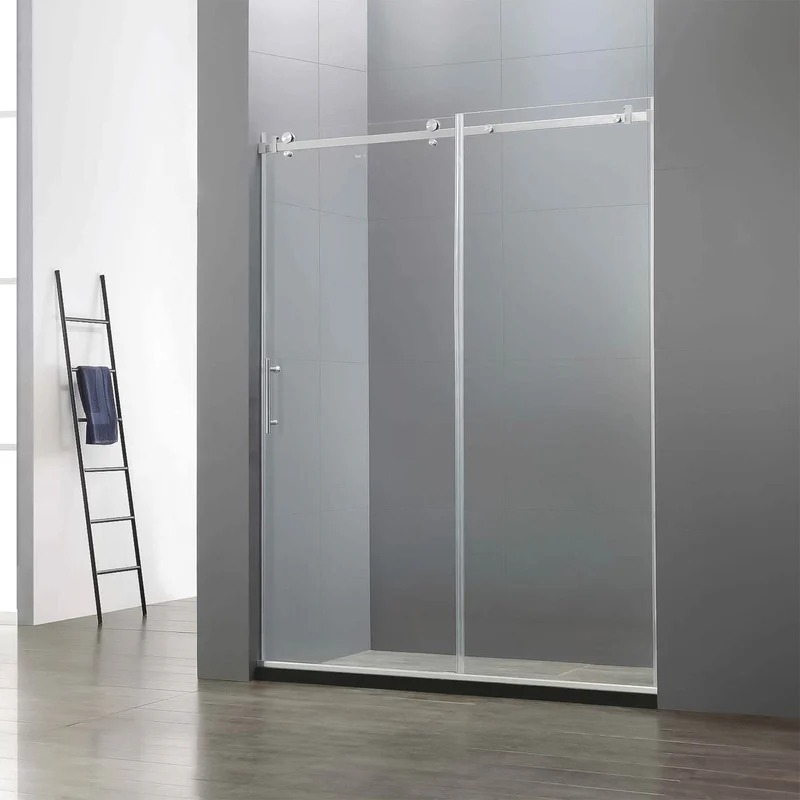60 in. x 79 in. Bypass Semi-Frameless Corner Shower Door with Clear Glass - Image 7