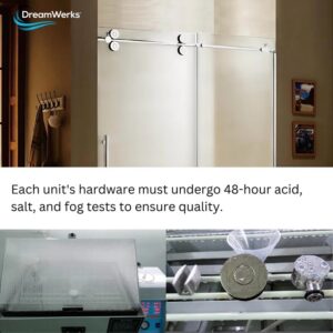 Dreamwerks 60 in. x 79 in. Frameless Stainless Steel Sliding Shower Door in Chrome with Clear Glass - Image 7