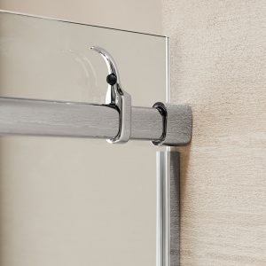 Dreamwerks 60 in. W x 79 in. H Sliding Frameless Shower Door in Stainless Steel with Clear Glass-606