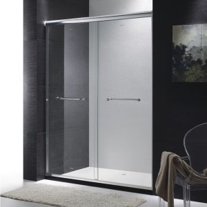 Dreamwerks 48 In. W x 72 In. H Bright Chrome Shower Door-0