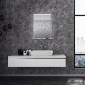 Dreamwerks 24" W x 32" H Brushed Nickel Framed LED Mirror with Bluetooth Speaker and Integrated Cell Phone Charger - Image 7