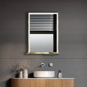 Dreamwerks 24" W x 32" H Brushed Nickel Framed LED Mirror with Bluetooth Speaker and Integrated Cell Phone Charger - Image 25