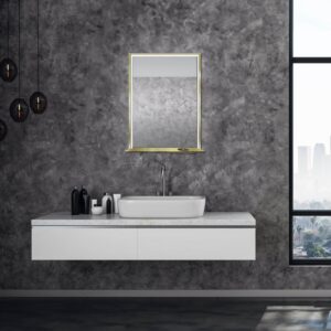 Dreamwerks 24" W x 32" H Brushed Nickel Framed LED Mirror with Bluetooth Speaker and Integrated Cell Phone Charger - Image 26
