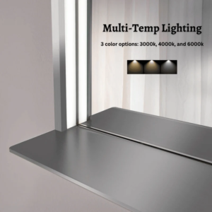 Dreamwerks 24" W x 32" H Brushed Nickel Framed LED Mirror with Bluetooth Speaker and Integrated Cell Phone Charger - Image 12