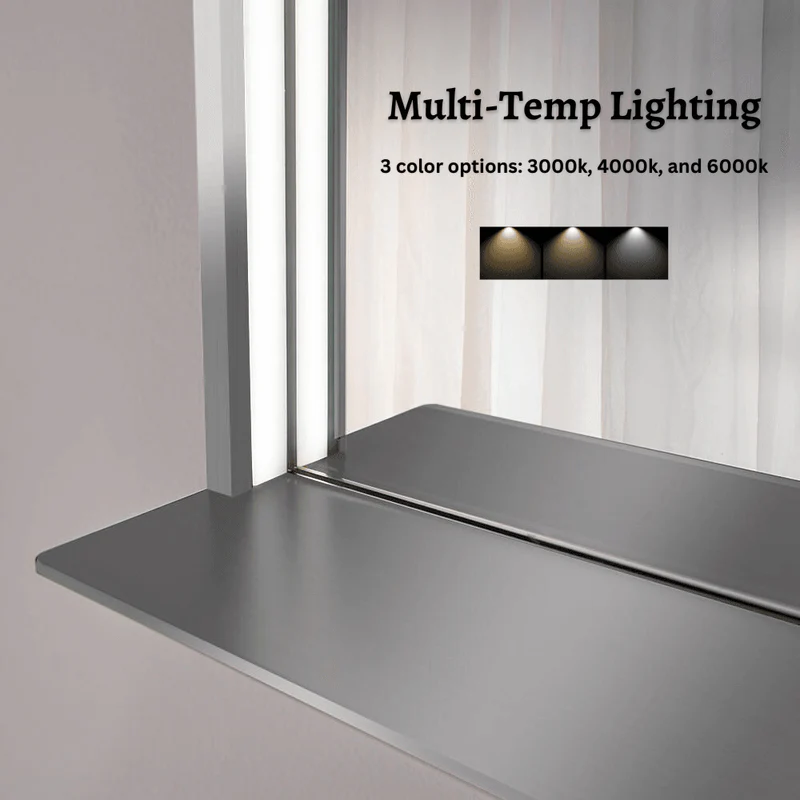 Dreamwerks 24" W x 32" H Brushed Nickel Framed LED Mirror with Bluetooth Speaker and Integrated Cell Phone Charger - Image 12