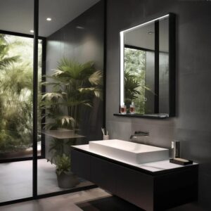 Dreamwerks 24" W x 32" H Brushed Nickel Framed LED Mirror with Bluetooth Speaker and Integrated Cell Phone Charger - Image 42