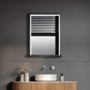 Dreamwerks 24" W x 32" H Brushed Nickel Framed LED Mirror with Bluetooth Speaker and Integrated Cell Phone Charger - Image 24