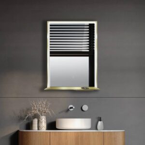 Dreamwerks 24" W x 32" H Brushed Nickel Framed LED Mirror with Bluetooth Speaker and Integrated Cell Phone Charger - Image 23
