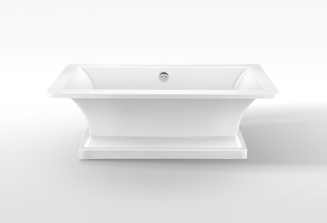 Dreamwerks 66.5" L Acrylic Pedestal Bathtub in White -0
