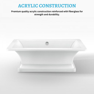 Dreamwerks 66.5" L Acrylic Pedestal Bathtub in White -652