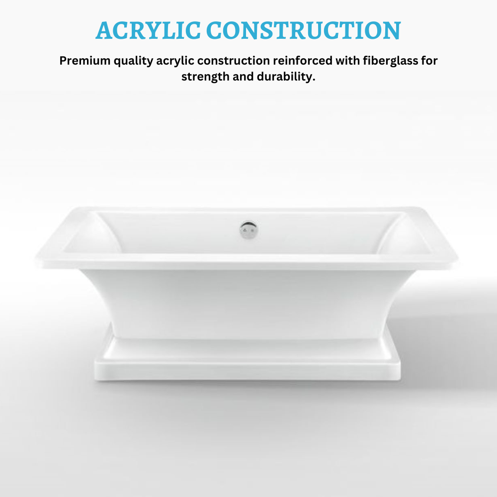 Dreamwerks 66.5" L Acrylic Pedestal Bathtub in White -652