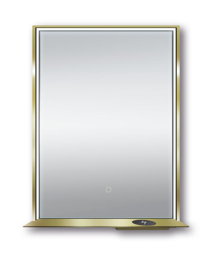 Dreamwerks 24″ W x 32″ H Matte Gold Framed LED Mirror with Bluetooth