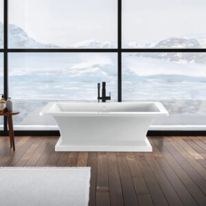 Dreamwerks 66.5" L Acrylic Pedestal Bathtub in White - Image 8