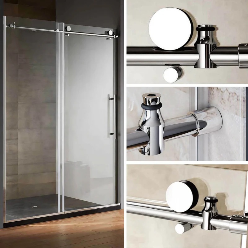 Dreamwerks 48 In. W x 79 In. H Shower Door In Bright Chrome With Clear Glass - Image 4