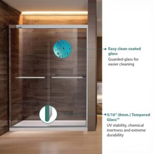 Dreamwerks 48 In. W x 72 In. H Bright Chrome Shower Door - Image 5