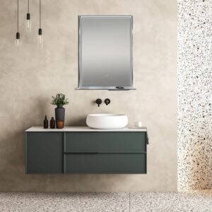 Dreamwerks 24" W x 32" H Brushed Nickel Framed LED Mirror with Bluetooth Speaker and Integrated Cell Phone Charger - Image 9