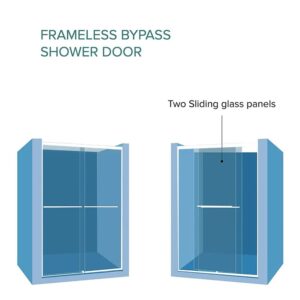 Dreamwerks 48 In. W x 72 In. H Bright Chrome Shower Door - Image 6