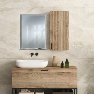 Dreamwerks 24" W x 32" H Brushed Nickel Framed LED Mirror with Bluetooth Speaker and Integrated Cell Phone Charger - Image 10