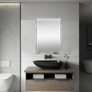 Dreamwerks 24" W x 32" H Brushed Nickel Framed LED Mirror with Bluetooth Speaker and Integrated Cell Phone Charger - Image 11