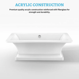 Dreamwerks 66.5" L Acrylic Pedestal Bathtub in White - Image 6