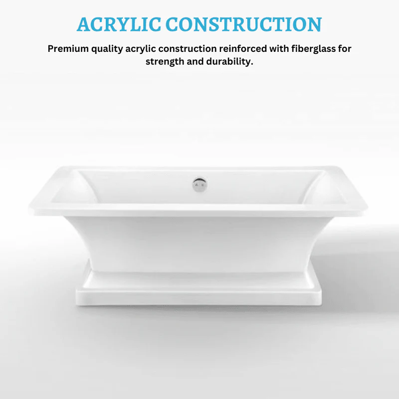 Dreamwerks 66.5" L Acrylic Pedestal Bathtub in White - Image 6