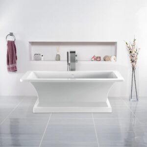 Dreamwerks 66.5" L Acrylic Pedestal Bathtub in White - Image 7