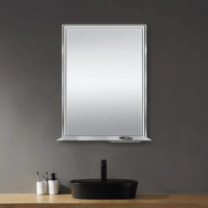 Dreamwerks 24" W x 32" H Brushed Nickel Framed LED Mirror with Bluetooth Speaker and Integrated Cell Phone Charger - Image 13