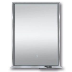 Dreamwerks 24" W x 32" H Brushed Nickel Framed LED Mirror with Bluetooth Speaker and Integrated Cell Phone Charger - Image 5