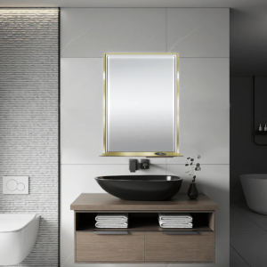 Dreamwerks 24" W x 32" H Brushed Nickel Framed LED Mirror with Bluetooth Speaker and Integrated Cell Phone Charger - Image 30