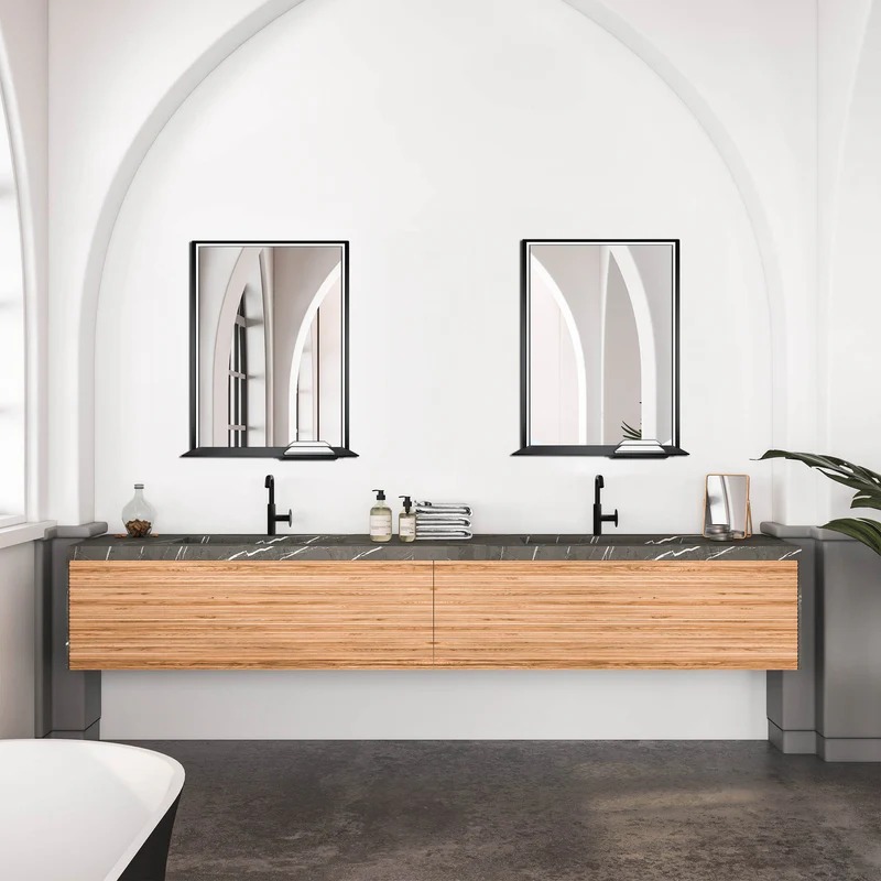 Dreamwerks 24" W x 32" H Brushed Nickel Framed LED Mirror with Bluetooth Speaker and Integrated Cell Phone Charger - Image 41