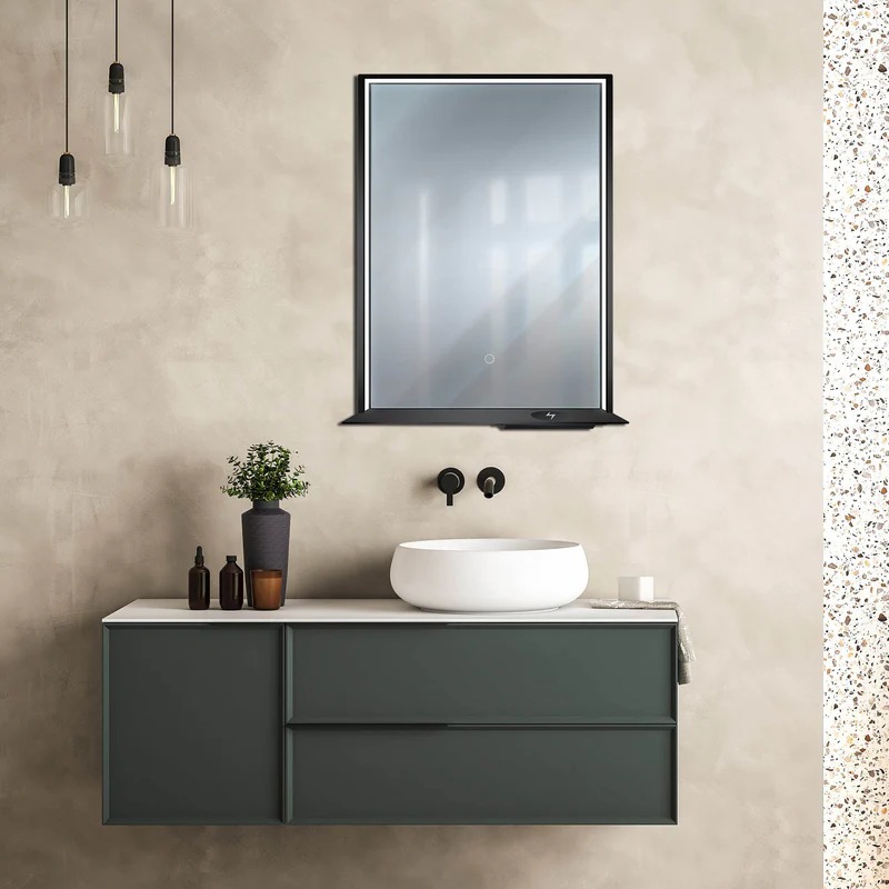 Dreamwerks 24" W x 32" H Brushed Nickel Framed LED Mirror with Bluetooth Speaker and Integrated Cell Phone Charger - Image 19