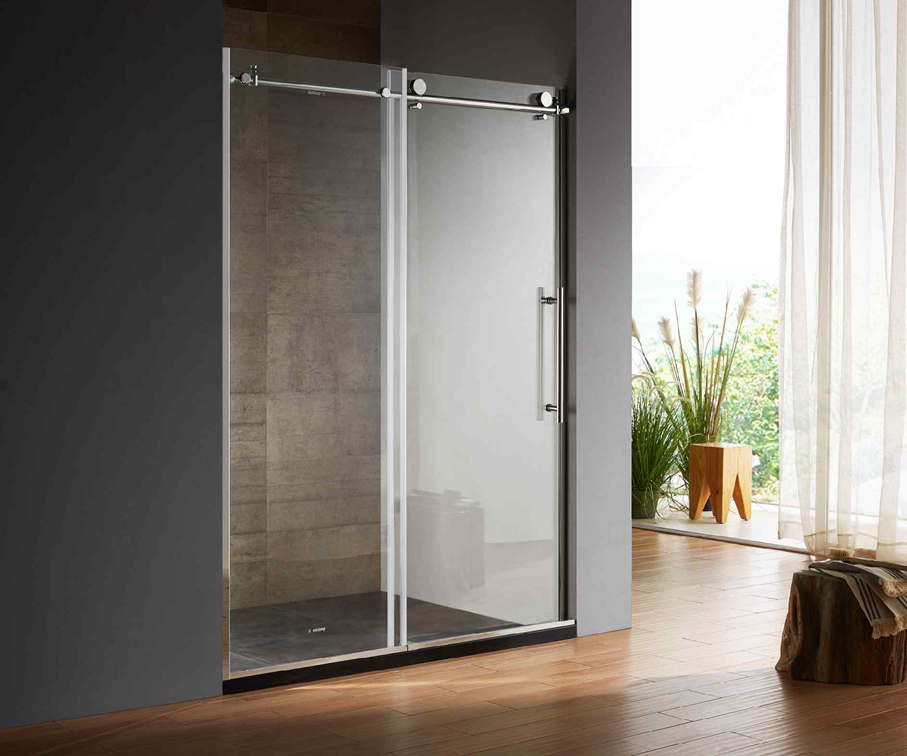Dreamwerks 48 In. W x 79 In. H Shower Door In Bright Chrome With Clear Glass-0