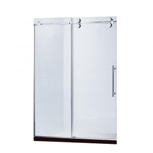 Dreamwerks 60 in. W x 79 in. H Frameless Sliding Shower Door in Bright Chrome with Frosted Glass-0