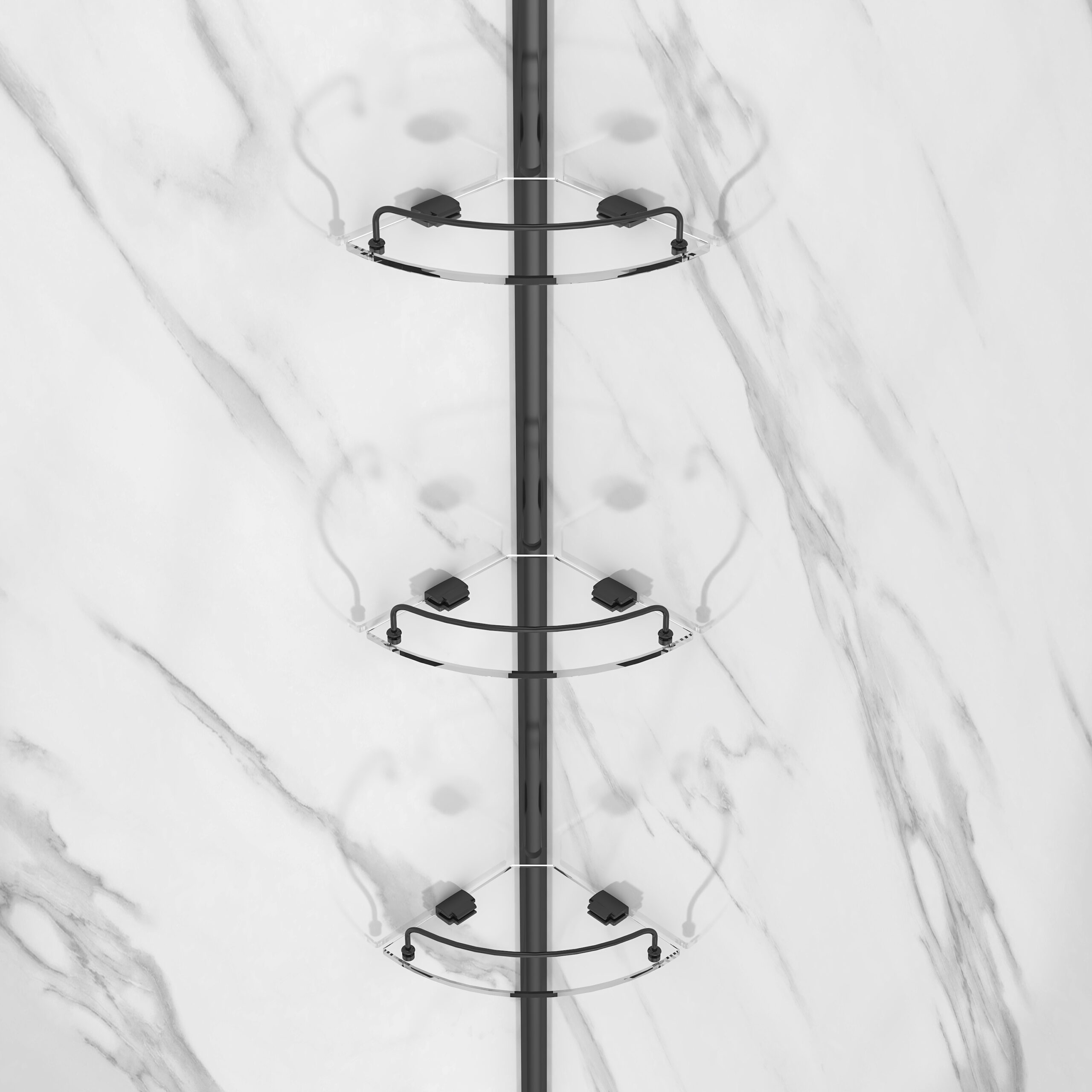 Dreamwerks 36 in. W x 36 in. D x 75 in. H Round Black Shower Kit - Image 3